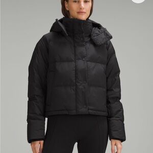 lululemon black cropped wunder puff jacket